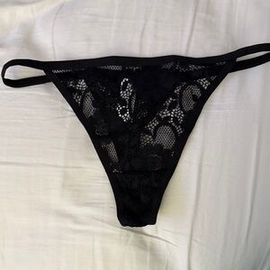Black Lace Thong Panties
